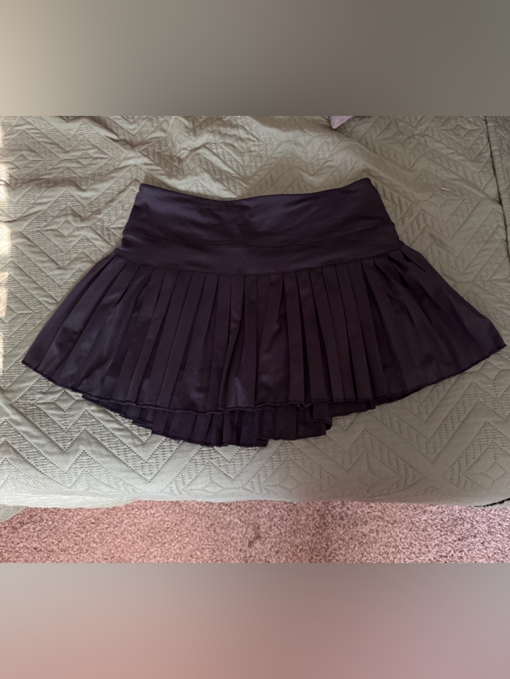 Pleated Black Women's Mini Skirt with Wide Waistband
